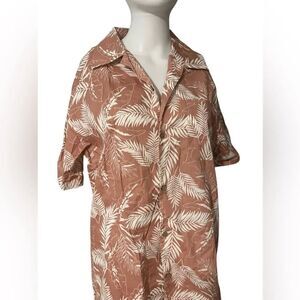 Coofandy Men's Tropical Leaf Print Shirt Size Small